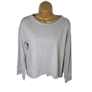 Altar’d State Open Back Long Sleeve Knit Cropped Sweatshirt Heather Gray XS